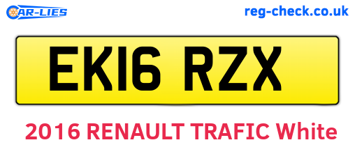 EK16RZX are the vehicle registration plates.