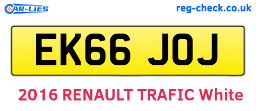 EK66JOJ are the vehicle registration plates.