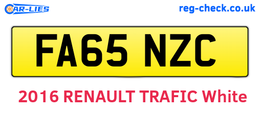 FA65NZC are the vehicle registration plates.
