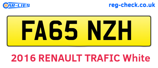 FA65NZH are the vehicle registration plates.