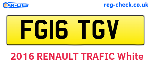 FG16TGV are the vehicle registration plates.