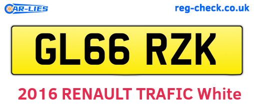 GL66RZK are the vehicle registration plates.