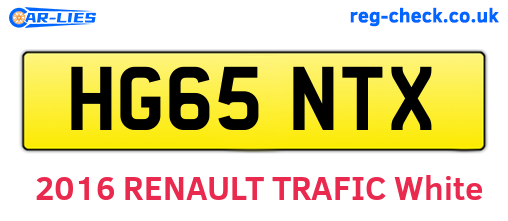 HG65NTX are the vehicle registration plates.