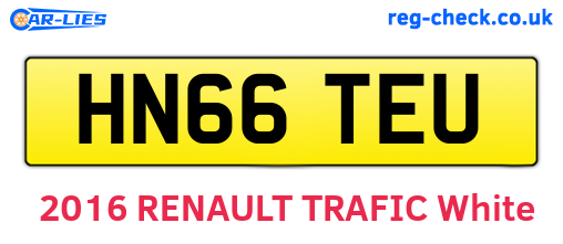 HN66TEU are the vehicle registration plates.