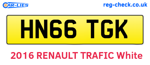 HN66TGK are the vehicle registration plates.