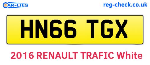 HN66TGX are the vehicle registration plates.