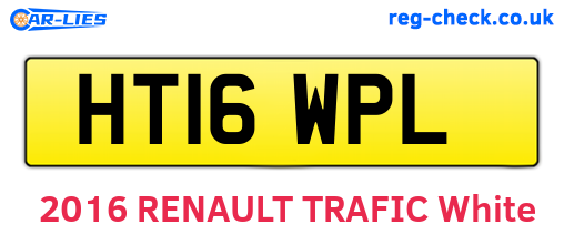 HT16WPL are the vehicle registration plates.