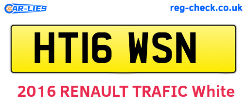 HT16WSN are the vehicle registration plates.