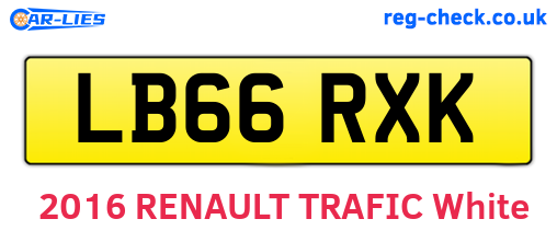 LB66RXK are the vehicle registration plates.