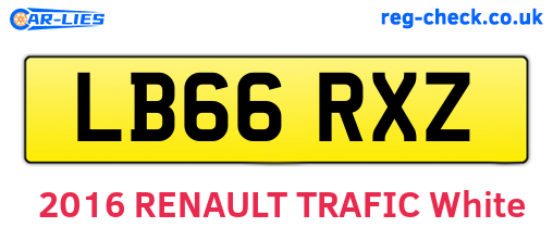 LB66RXZ are the vehicle registration plates.