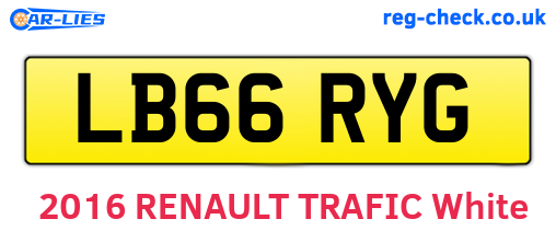 LB66RYG are the vehicle registration plates.