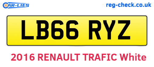 LB66RYZ are the vehicle registration plates.