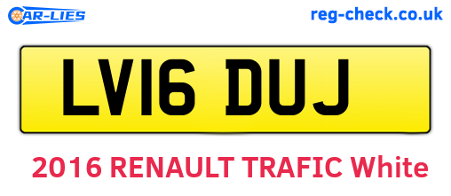LV16DUJ are the vehicle registration plates.