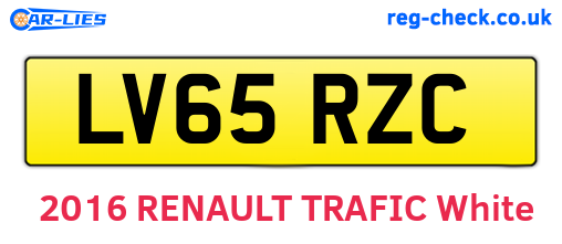 LV65RZC are the vehicle registration plates.