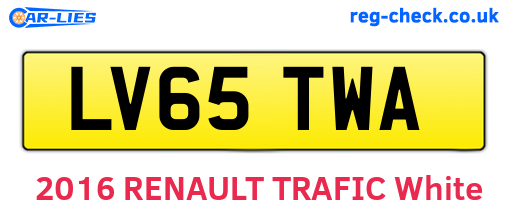 LV65TWA are the vehicle registration plates.