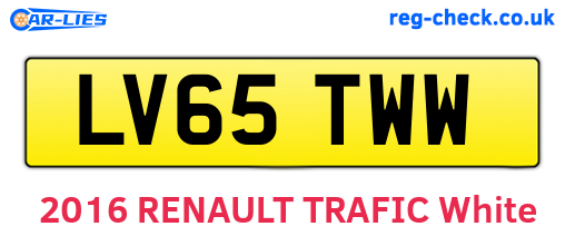 LV65TWW are the vehicle registration plates.