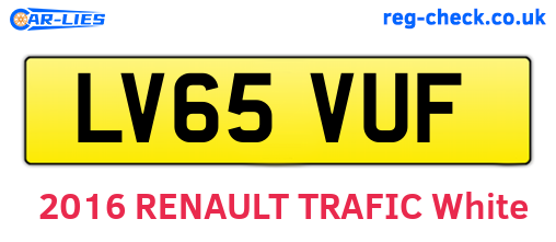 LV65VUF are the vehicle registration plates.