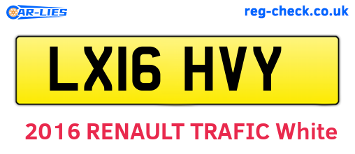 LX16HVY are the vehicle registration plates.