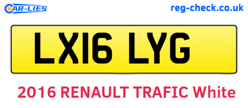 LX16LYG are the vehicle registration plates.