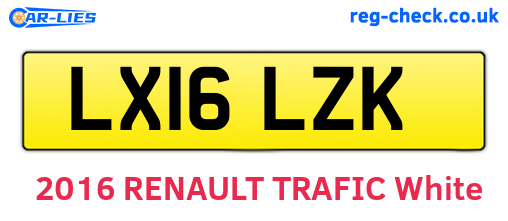 LX16LZK are the vehicle registration plates.