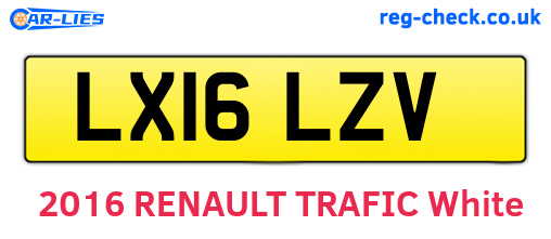 LX16LZV are the vehicle registration plates.