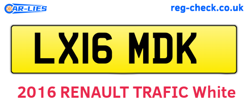 LX16MDK are the vehicle registration plates.