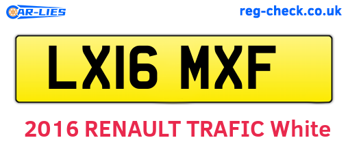 LX16MXF are the vehicle registration plates.