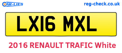 LX16MXL are the vehicle registration plates.