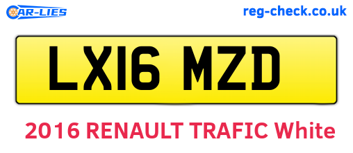 LX16MZD are the vehicle registration plates.