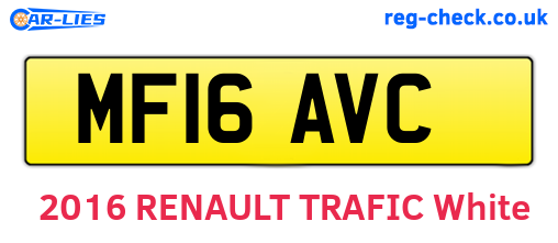 MF16AVC are the vehicle registration plates.