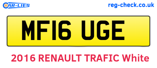 MF16UGE are the vehicle registration plates.