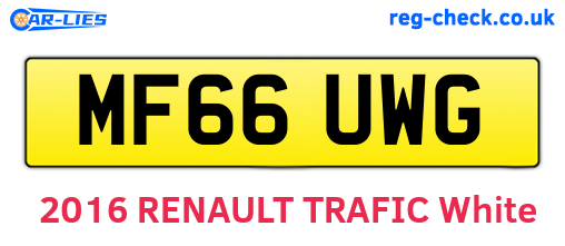 MF66UWG are the vehicle registration plates.