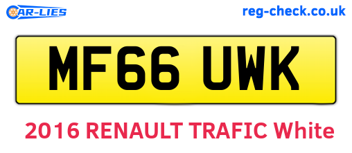 MF66UWK are the vehicle registration plates.