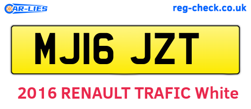 MJ16JZT are the vehicle registration plates.