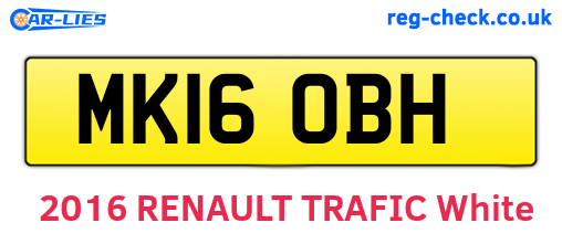 MK16OBH are the vehicle registration plates.