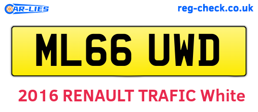ML66UWD are the vehicle registration plates.