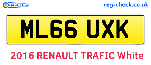 ML66UXK are the vehicle registration plates.
