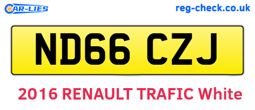 ND66CZJ are the vehicle registration plates.