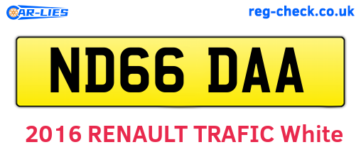 ND66DAA are the vehicle registration plates.