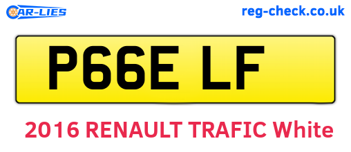 P66ELF are the vehicle registration plates.