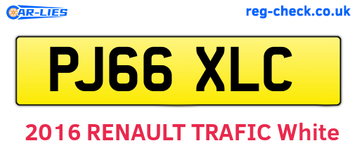PJ66XLC are the vehicle registration plates.