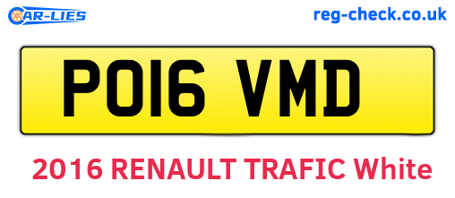 PO16VMD are the vehicle registration plates.