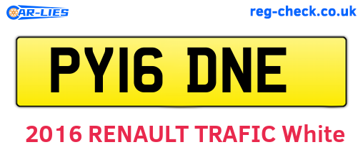PY16DNE are the vehicle registration plates.