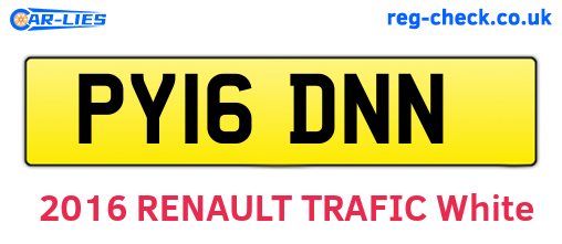 PY16DNN are the vehicle registration plates.