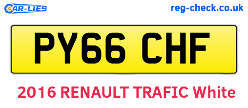 PY66CHF are the vehicle registration plates.