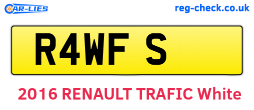 R4WFS are the vehicle registration plates.