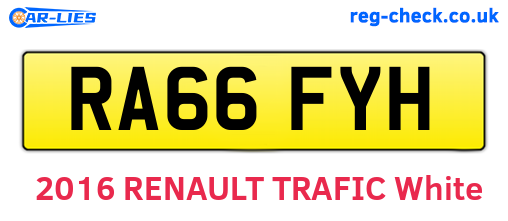 RA66FYH are the vehicle registration plates.