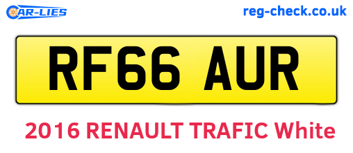 RF66AUR are the vehicle registration plates.
