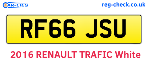 RF66JSU are the vehicle registration plates.