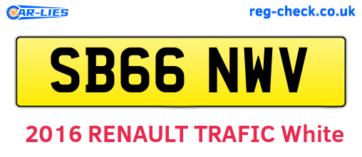 SB66NWV are the vehicle registration plates.